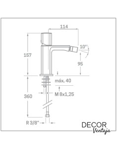 Grifo monomando de bidé cromo. Modelo Cazalla. 2