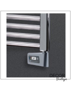 Radiador toallero eléctrico de 26 tubos en color cromo, con cronotermostato. 2