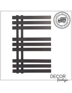 Radiador toallero hidráulico modelos Siglo/Verona de 9 lamas en color negro.