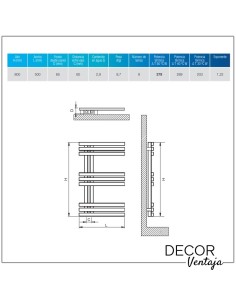 Radiador toallero hidráulico modelos Siglo/Verona de 9 lamas en color cromo. 2