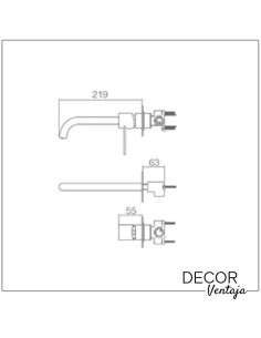 Grifo para encastrar negro mate de lavabo. Modelo Bel air. 2