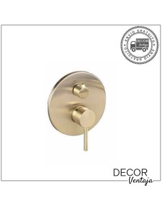 Conjunto grifo ducha para encastrar + 5 accesorios oro cepillado. Modelo Bel air