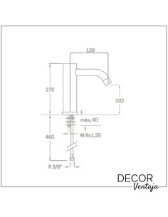 Grifo electrónico de lavabo con sensor para activar el agua sin contacto. Modelo 1 agua. 2