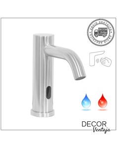 Grifo electrónico de lavabo con sensor para activar el agua sin contacto. Modelo 2 aguas: fría y caliente.