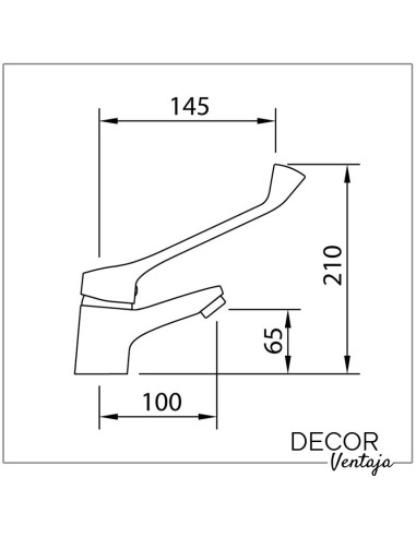Grifo monomando gerontológico de lavabo cromo. Modelo S12 Urban. Cotas y medidas