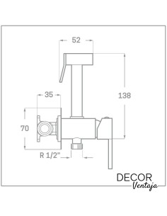 Grifo sustitutivo de bidé negro. Modelo Square 2
