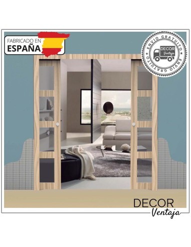 Casonetos para puertas dobles de medida especial para muro de yeso (revocar). Ambiente