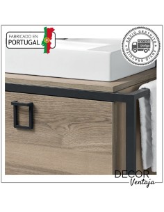 Mueble de baño con patas a suelo con 1 gaveta (cajón), combinando metal y madera, mod. Avanti R Derecha 2