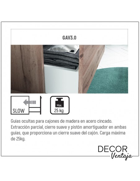 Mueble de baño con patas a suelo con 3 gavetas (cajones), combinando metal y madera, mod. Noki 3G. Detalle gavetas