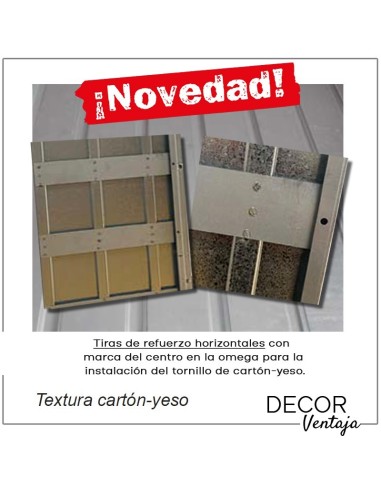 Casonetos para pladur con tiras de refuerzo horizontales