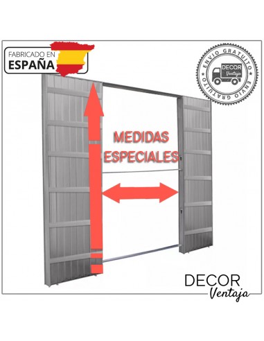 Casonetos para puertas dobles de medida especial para muro de PLADUR (cartón-yeso) con refuerzos horizontales