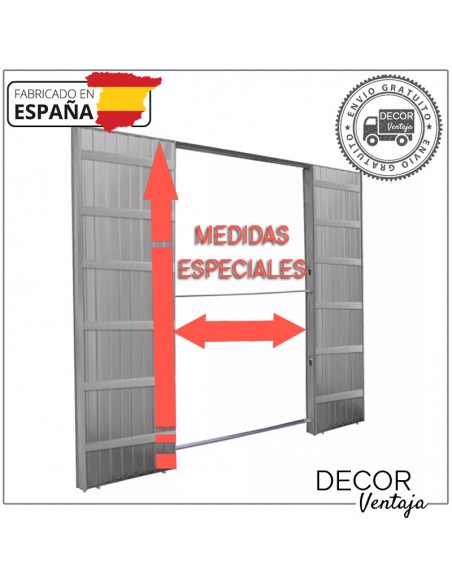 Casonetos para puertas dobles de medida especial para muro de PLADUR (cartón-yeso) con refuerzos horizontales