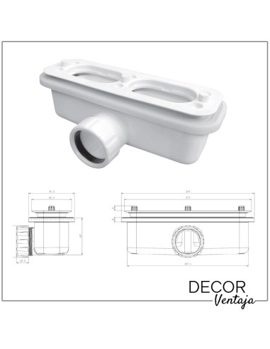 Plato de ducha antideslizante de resinas con cargas minerales. Modelo Quarzo Blanco con desagüe camuflado. Medidas válvula