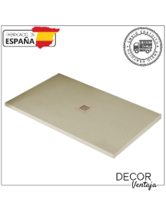 Plato de ducha antideslizante de resinas con cargas minerales. Modelo Santral Blanco