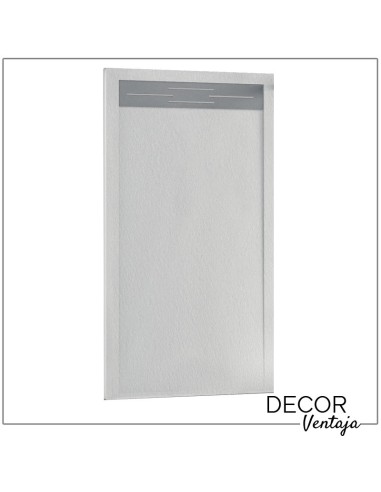 Plato de ducha antideslizante de resinas con cargas minerales. Modelo Opale Blanco. Vista frontal