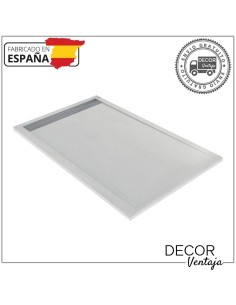Plato de ducha antideslizante de resinas con cargas minerales. Modelo Opale Blanco