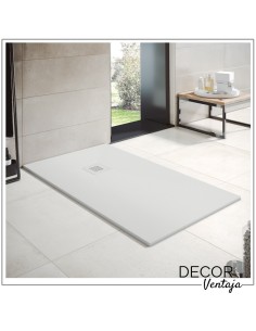 Plato de ducha antideslizante de resinas con cargas minerales. Modelo Mica Blanco 2