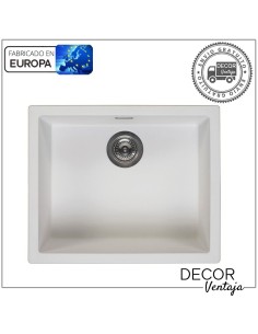 Fregadero de cocina de granito, cuarzo y resina sintética. Modelo Amsterdam 50