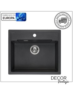 Fregadero de cocina de granito, cuarzo y resina sintética. Modelo Amsterdam 54