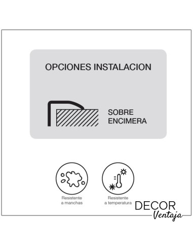 Fregadero de cocina con escurridor de granito, cuarzo y resina sintética. Modelo Amsterdam 10. Instalación sobre encimera
