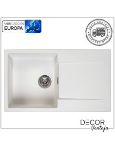 Fregadero de cocina con escurridor de granito, cuarzo y resina sintética. Modelo Amsterdam 10