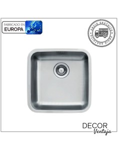 Fregadero de cocina cuadrado de acero inoxidable. Modelo Menfis 440