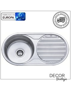Fregadero de cocina CON ESCURRIDOR de acero inoxidable. Modelo Ibi 840