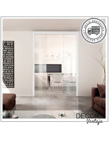 Casonetos para puertas dobles de medida especial para muro de PLADUR (cartón-yeso). Ambiente puertas de cristal