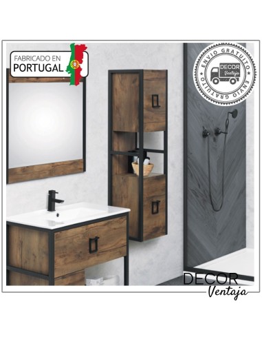Mueble auxiliar de baño para colgar mod. Link / Play 2 puertas. Rock ambiente