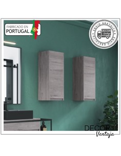 Mueble auxiliar de baño para colgar mod. Katus 1 puerta. Madera colorado