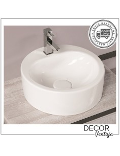 Lavabo de cerámica blanco redondo mod. Roundy