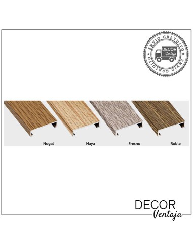 Listelo aluminio Madera 7x30 mm. Colores