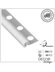 Listelo aluminio LED Ángulo 90º 12x12 mm.