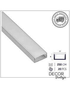 Listelo aluminio LED 8x17 mm.