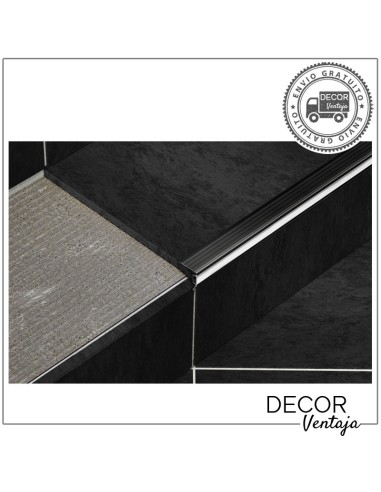 Peldaño aluminio LED exterior 30x45 mm. Ejemplo negro