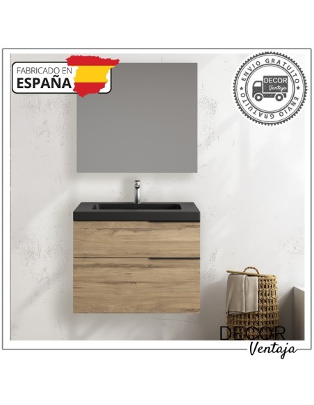 Mueble de baño de 2 cajones suspendido mod. TAHITÍ + encimera. Diferentes combinaciones a elegir