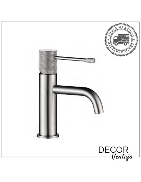 Grifo monomando para lavabo. Modelo Flip Acero cepillado