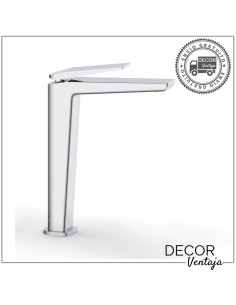 Grifo alto monomando cromo para lavabo sobre encimera. Modelo Manila Cromo