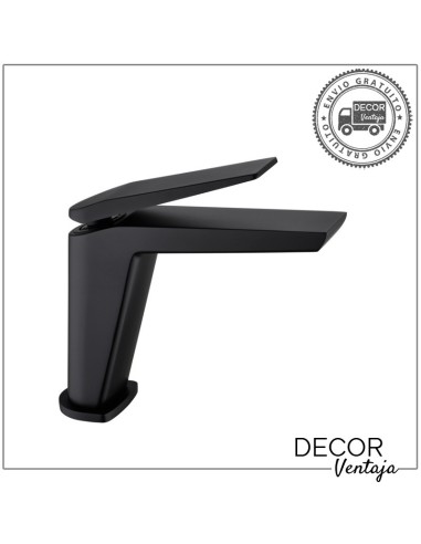 Grifo monomando cromo para lavabo. Modelo Manila Negro mate