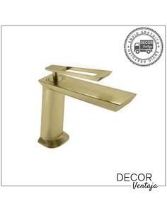 Grifo monomando para lavabo. Modelo Bora Bora Oro Cepillado