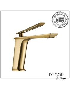 Grifo monomando para lavabo. Modelo Bora Bora Oro Cepillado 2