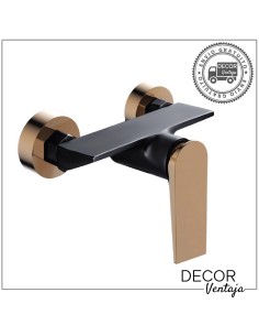 Grifo monomando de ducha. Modelo Manila Negro Mate - Cooper cepillado.