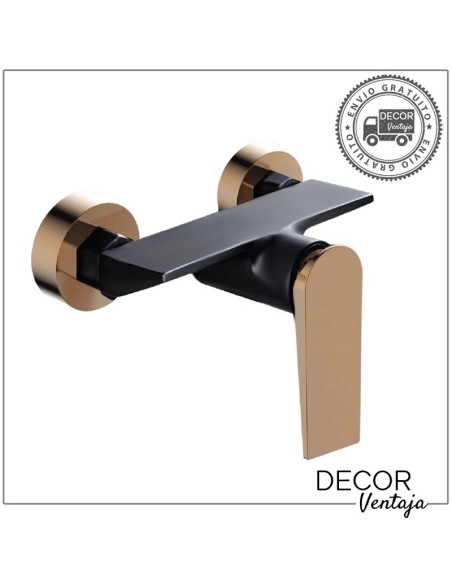 Grifo monomando de ducha. Modelo Manila Negro Mate - Cooper cepillado.