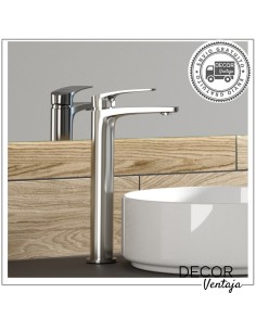 Grifo alto monomando cromo para lavabo sobre encimera. Modelo Malibú Cromo. 2