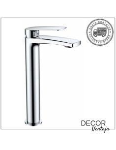Grifo alto monomando cromo para lavabo sobre encimera. Modelo Malibú Cromo.
