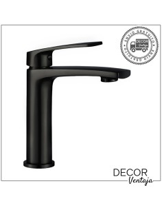 Grifo monomando negro para lavabo. Modelo Malibú negro mate.