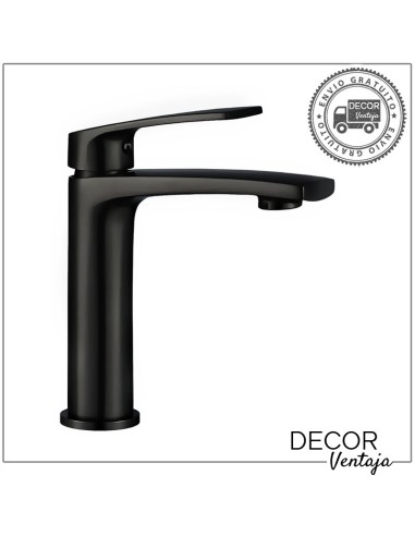 Grifo monomando negro para lavabo. Modelo Malibú negro mate.