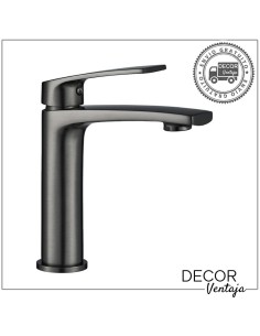 Grifo monomando para lavabo. Modelo Malibú Gun Grey.