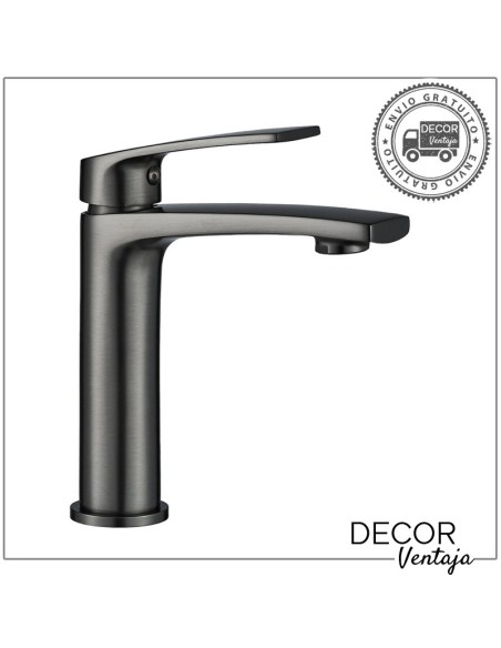 Grifo monomando para lavabo. Modelo Malibú Gun Grey.