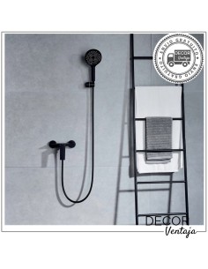 Grifo monomando de ducha. Modelo Malibú Negro mate. 2